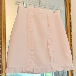 Club Monaco Pale Pink Ruffle Trim Mini Skirt